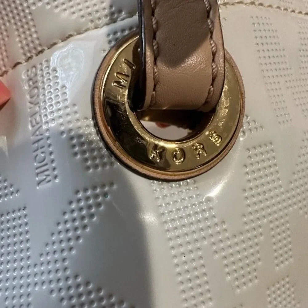 Micheal Kors white jet set logo tote bag